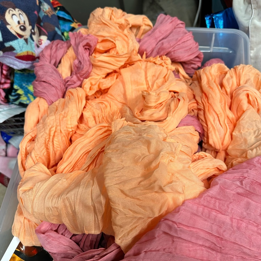 Vibrant Orange and Pink Cheesecloth Fabric Bundle